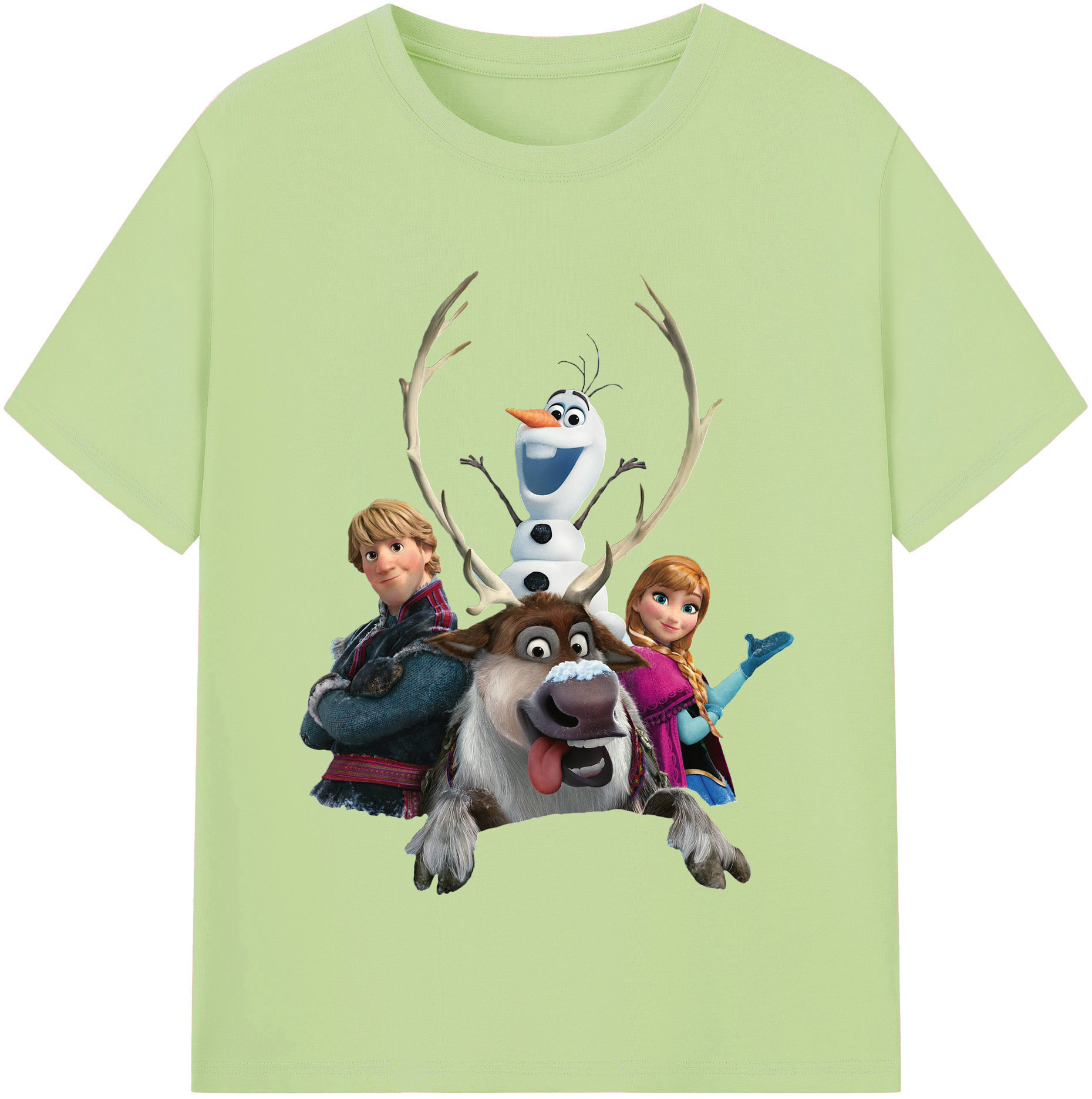 （画像用） アナと雪の女王 アンナ エルサ Frozen Anna Elsa 綿100％半袖Tシャツ（フロントプリント）